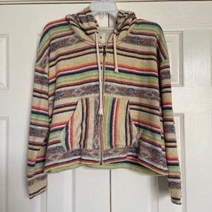 Billabong Crop Stripe Beach Zip Hoodie